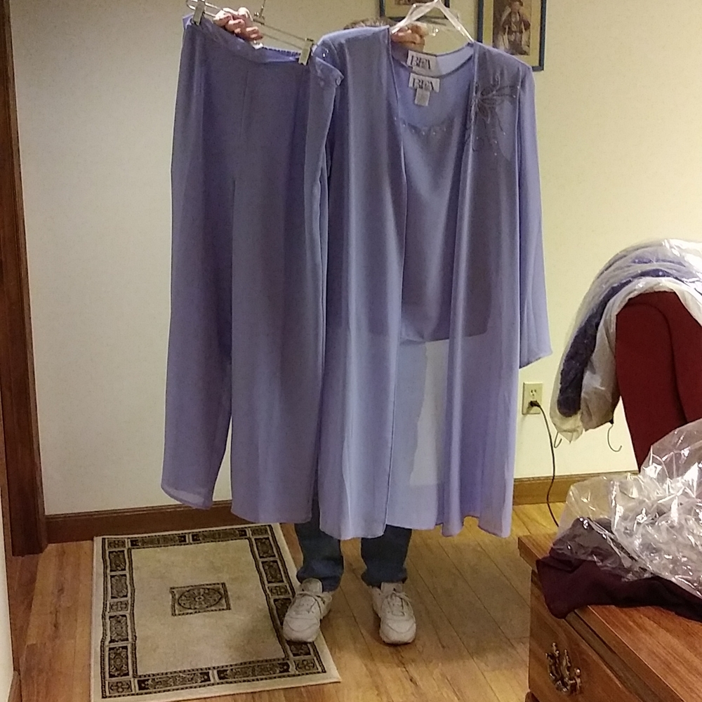 3 piece polyester lavender outfit